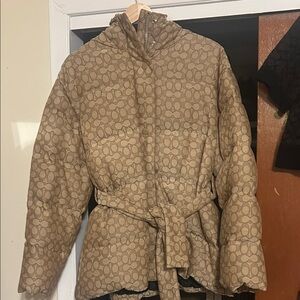 Coach signature jacquard puffer jacket